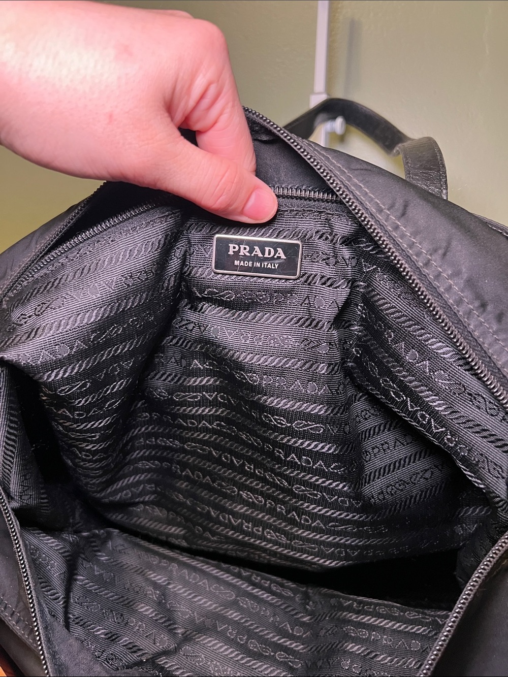 Prada Black Nylon Tote with Leather Handles - Picture 10 of 10
